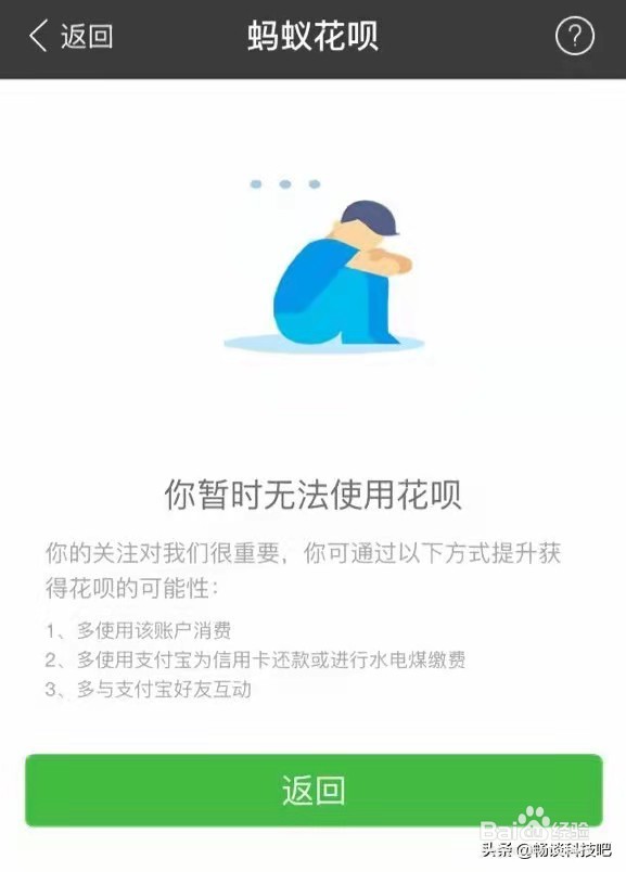 为什么花呗显示暂时无法使用