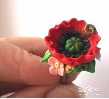 软陶做花朵戒指的方法