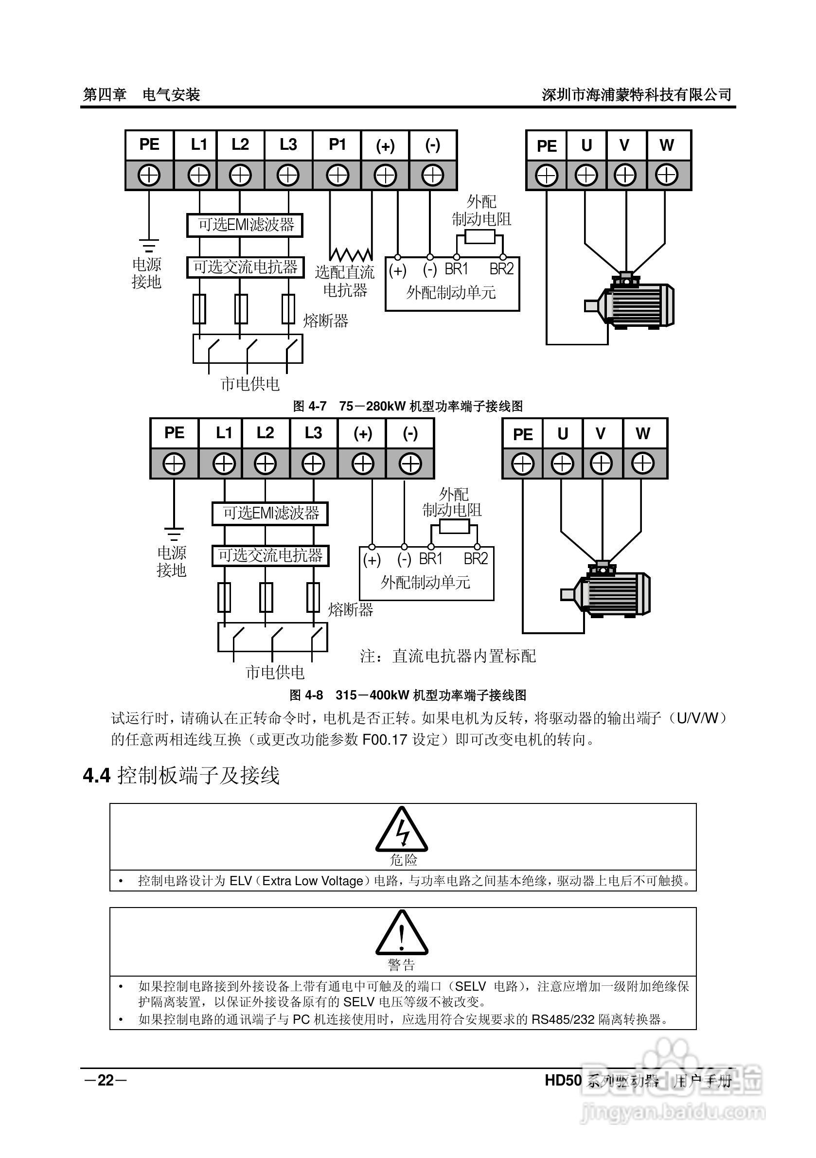 海浦蒙特HD50-6T400G高性能矢量控制驱动器用户手册:[4]