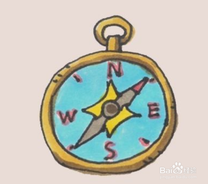 如何画一个指南针
