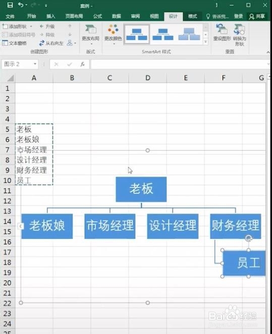 excel如何制作组织架构图