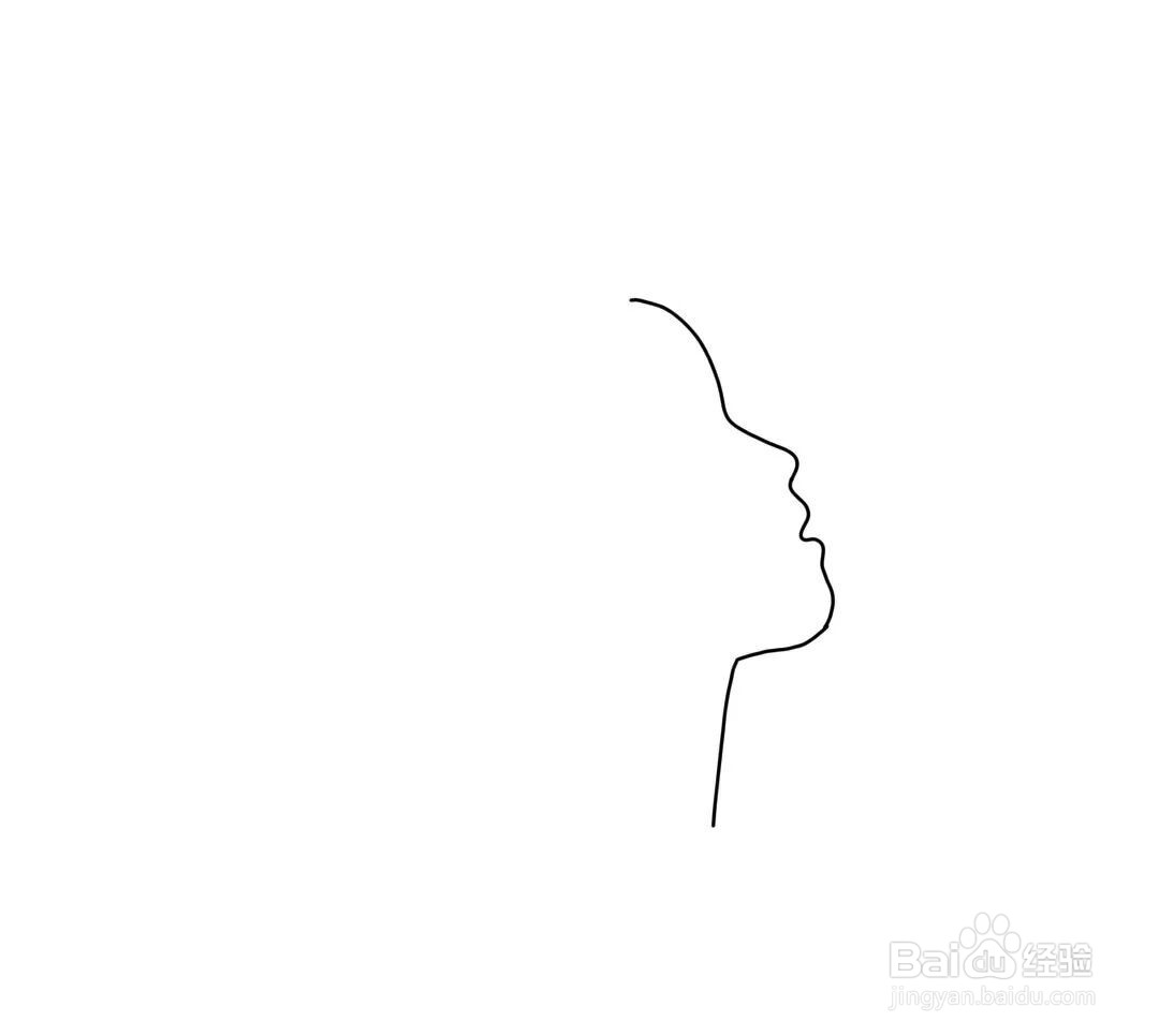女孩侧脸简笔画教程