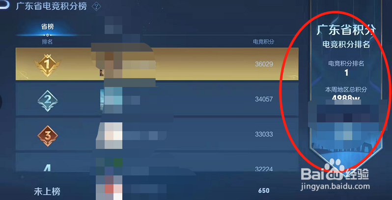 王者荣耀手游省电竞积分榜在哪查看？