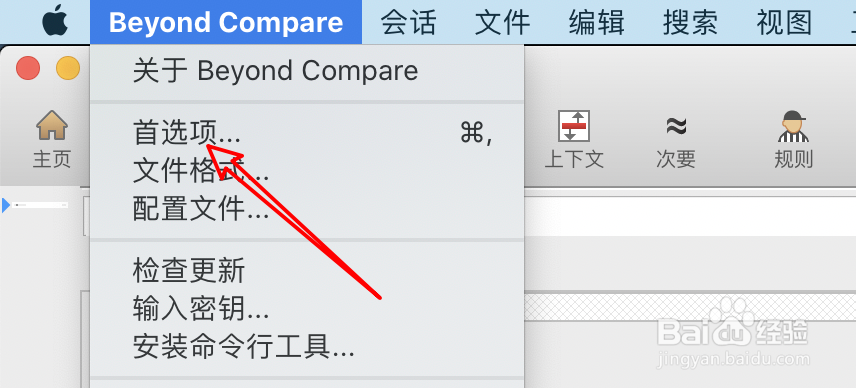 mac文件比较工具BC怎么设置在标签页打开会话