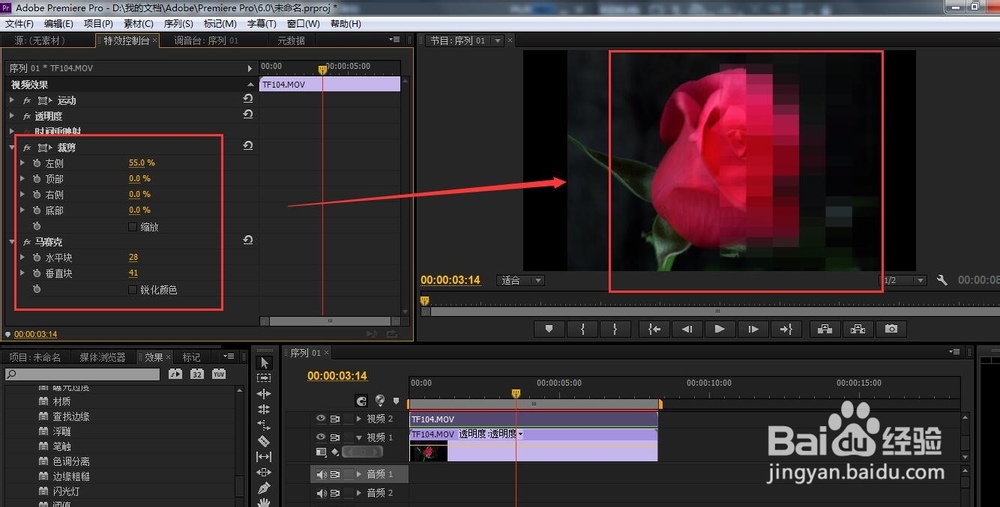 怎么制作视频的半马赛克半彩色效果