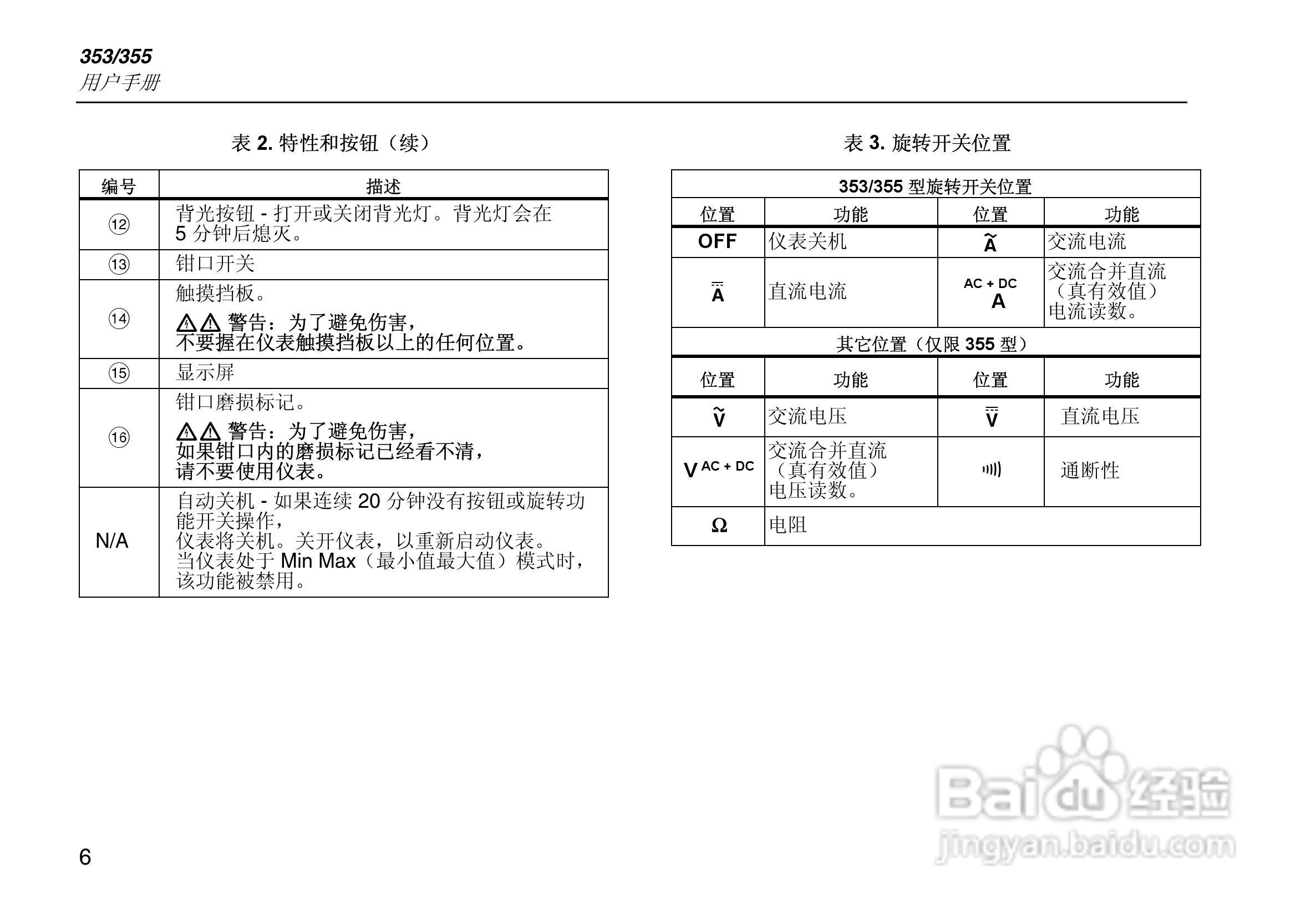福禄克Fluke 353钳形表使用说明书:[2]