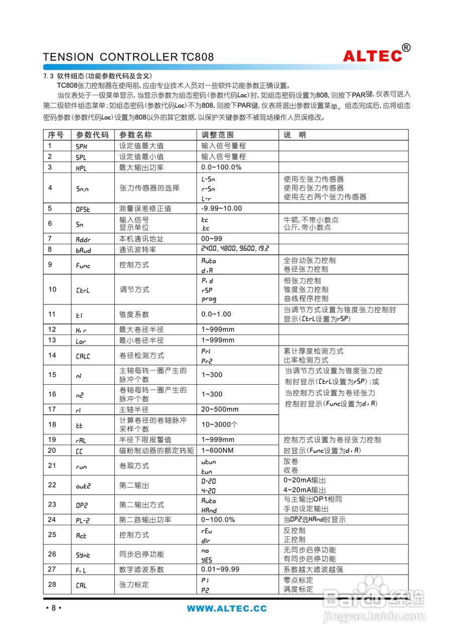 亚特克TC808全功能张力控制器使用说明书:[1]