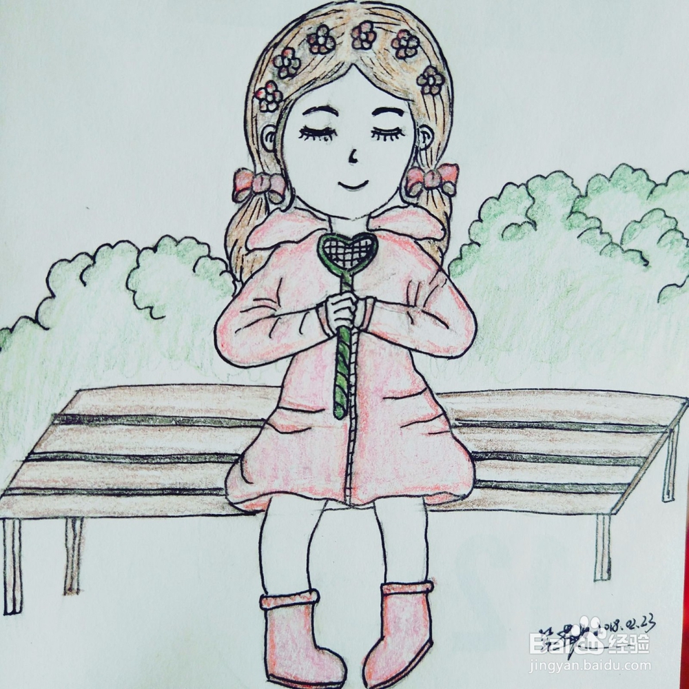 简笔画：可爱萌萌哒女孩步骤图