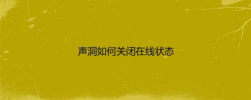 声洞如何关闭在线状态