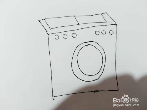 卡通版滚筒洗衣机简笔画怎么画呢 百度经验