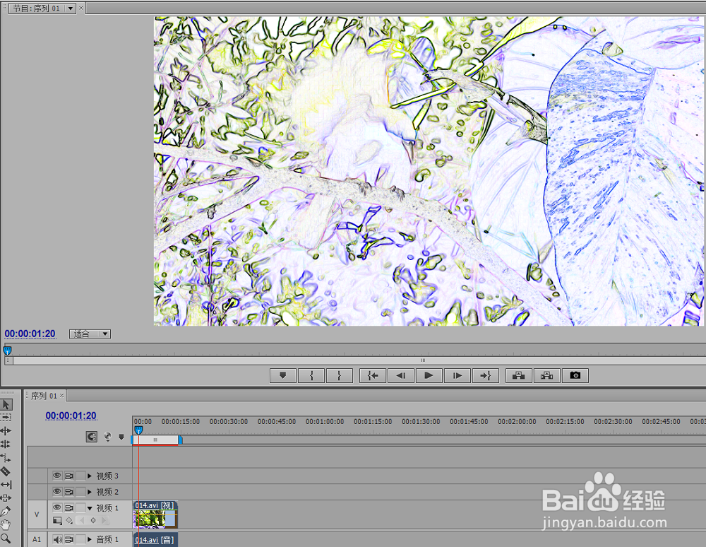 通过查找边缘效果创造油画视频效果premiere