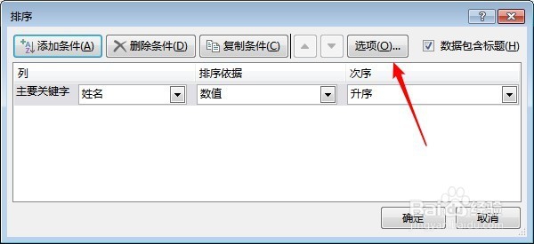 怎样使用Excel把人名按笔划进行排序