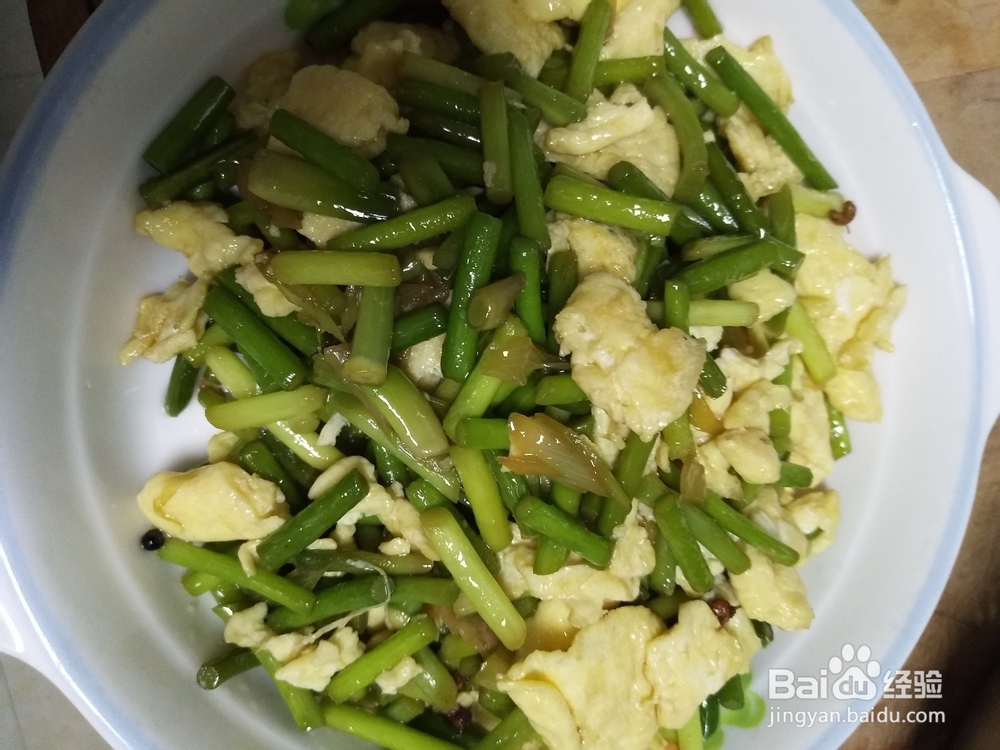 家常菜蒜苔炒鸡蛋