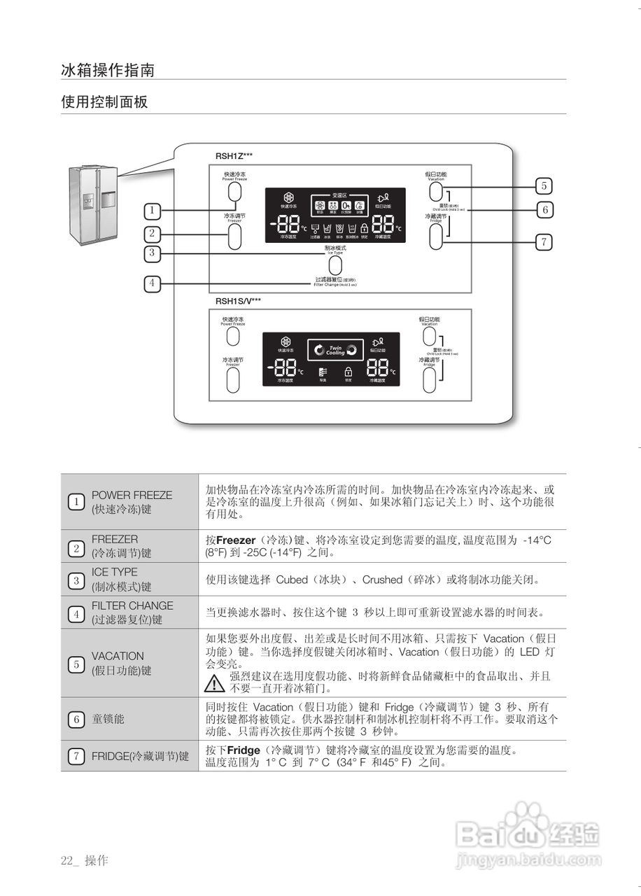 三星RSH1VTPE电冰箱使用说明书:[3]