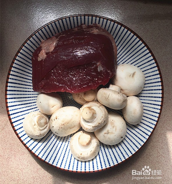 口蘑炒牛肉#午餐