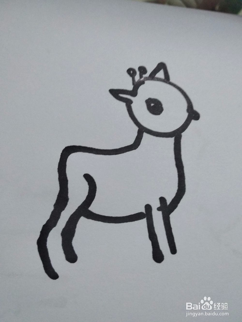 萌萌小鹿简笔画