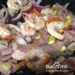 鲜虾培根芝士焗饭