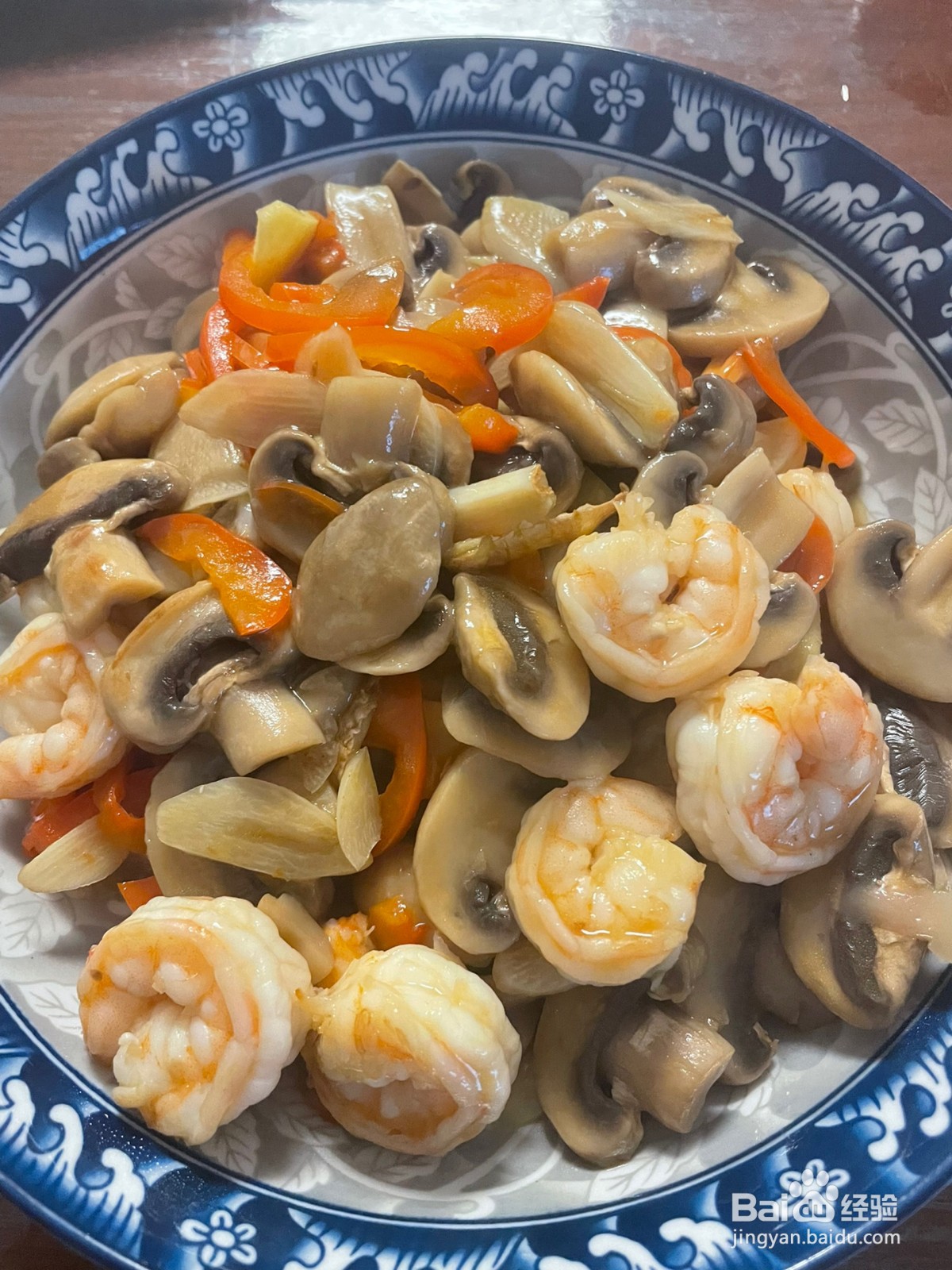 虾仁炒口蘑的做法