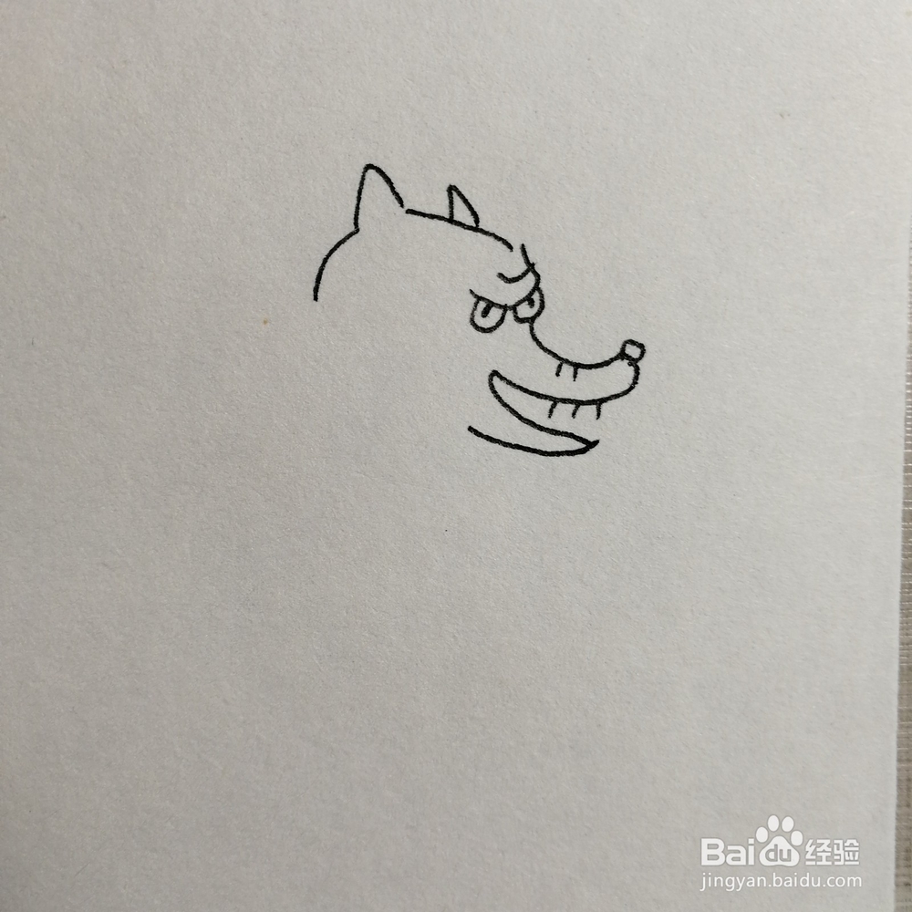 小朋友该如何绘画大灰狼简笔画呢