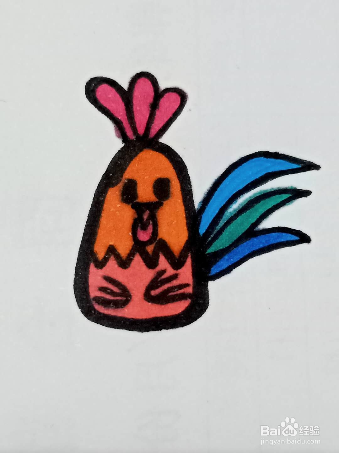 怎样画大公鸡