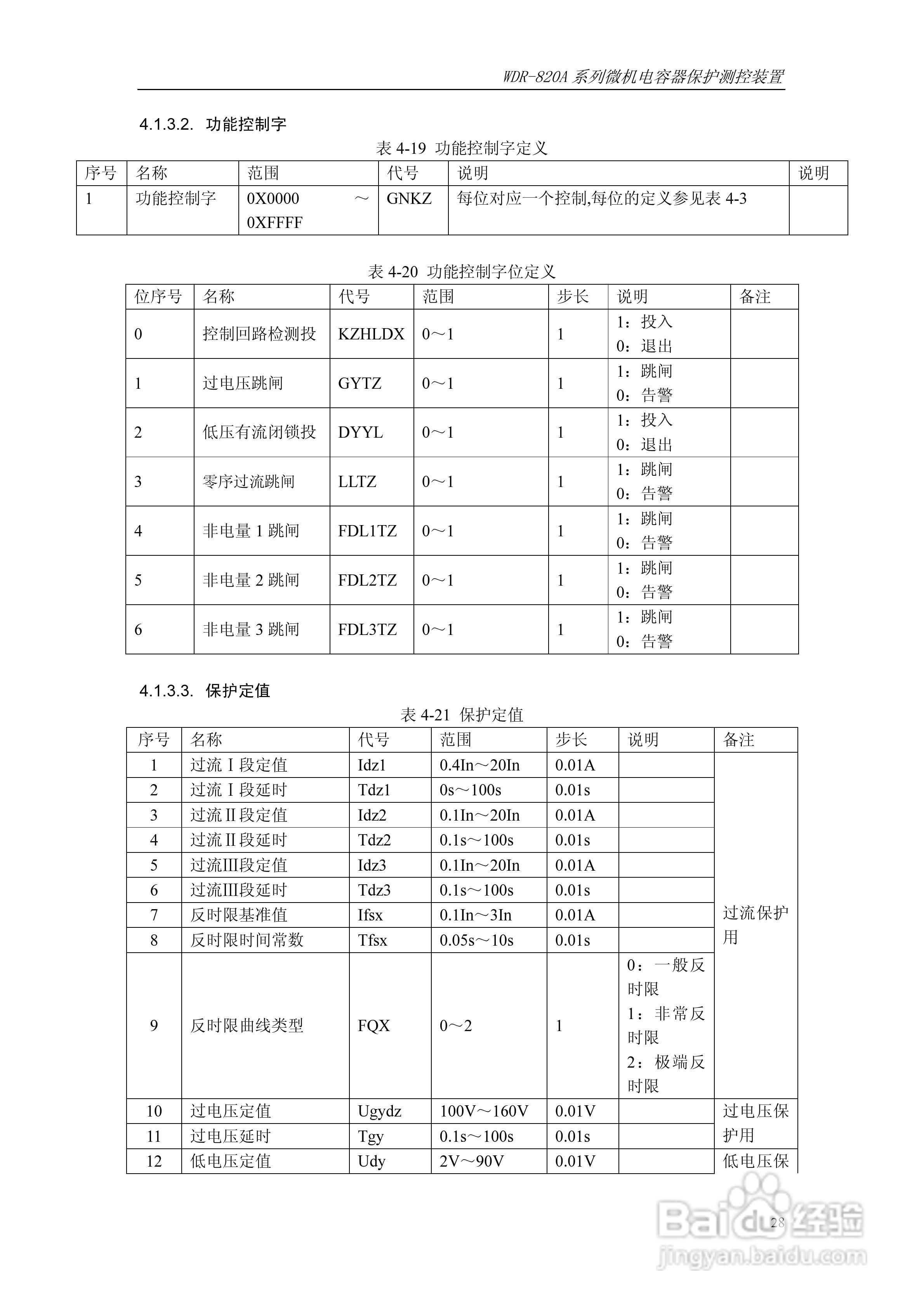 WDR-820A微机电容器保护测控装置技术及使用说明书:[4]