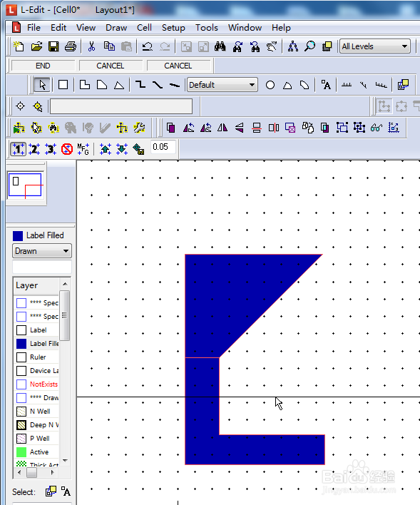 Tanner L-edit中图案的水平和竖直分割