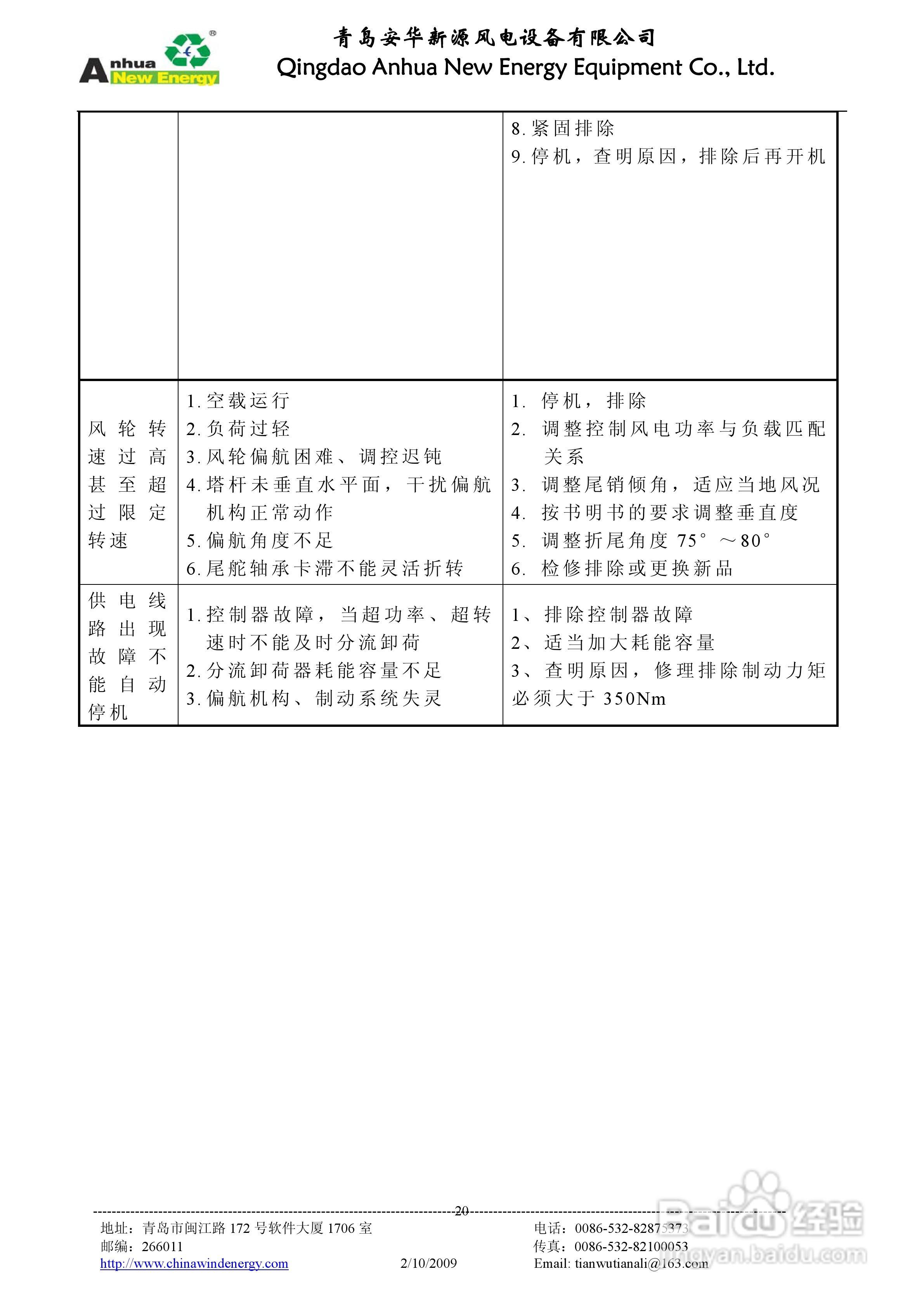 AH-20KW风力发电机安装使用说明书:[2]