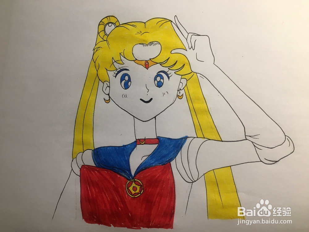 画美少女战士 美少女战士的彩色涂鸦 简笔画