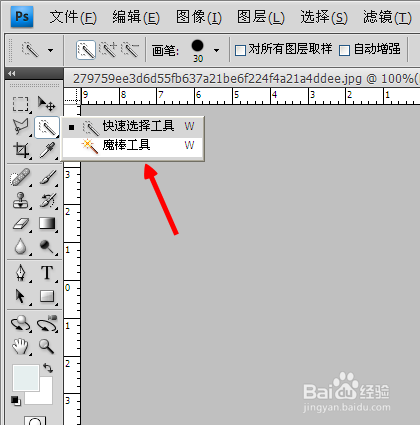 魔棒工具在ps里面怎么用