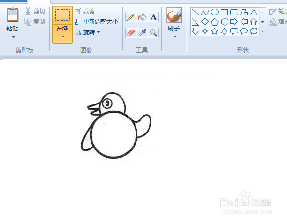 用电脑画小企鹅简笔画