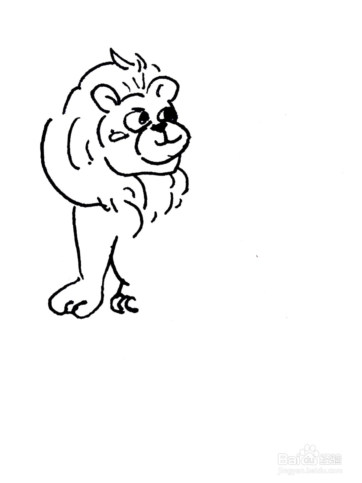 坐着的狮子线描画怎么画