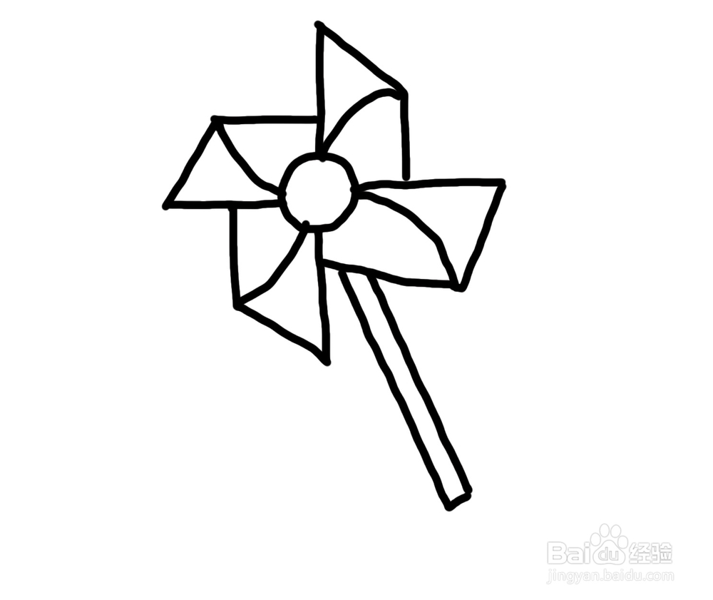 怎么画儿童简笔画大风车