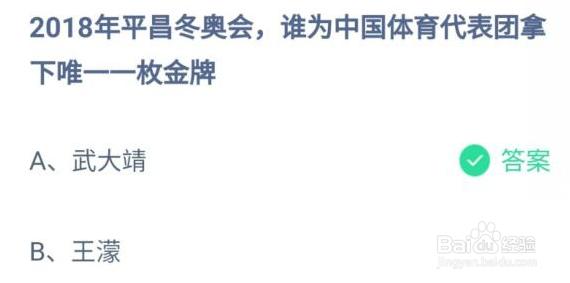 2018年平昌冬奥会谁为中国体育代表团拿下金牌