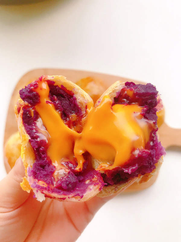 一口会爆浆芝士紫薯酥