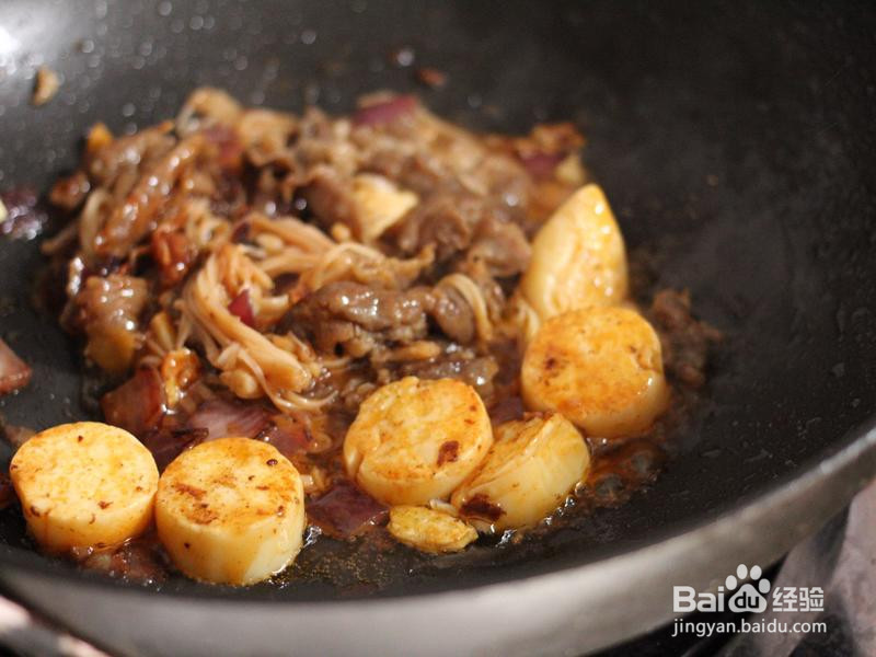 肥牛金针菇日本豆腐盖饭的做法