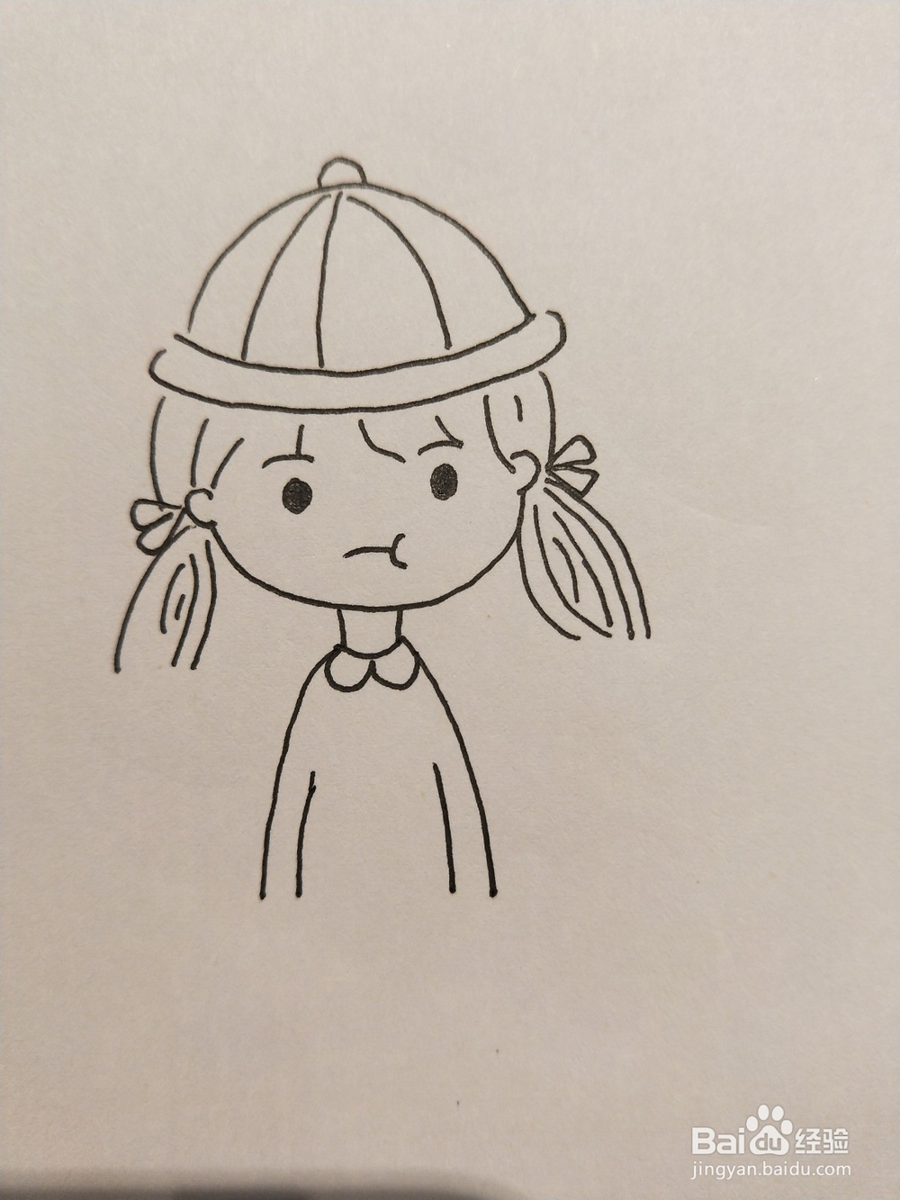 怎样画简笔画——戴帽子的小女孩