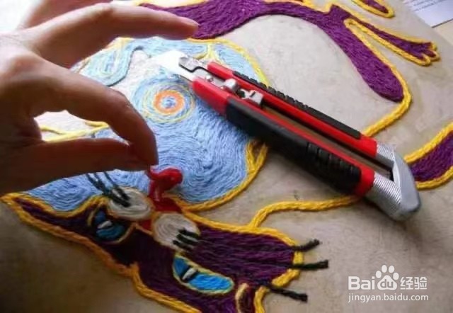 毛线手工粘贴画怎么做