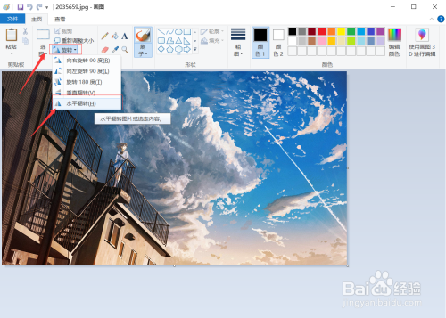 使用画图将图片水平翻转的方法