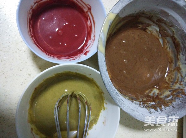 三色戚风蛋糕6寸