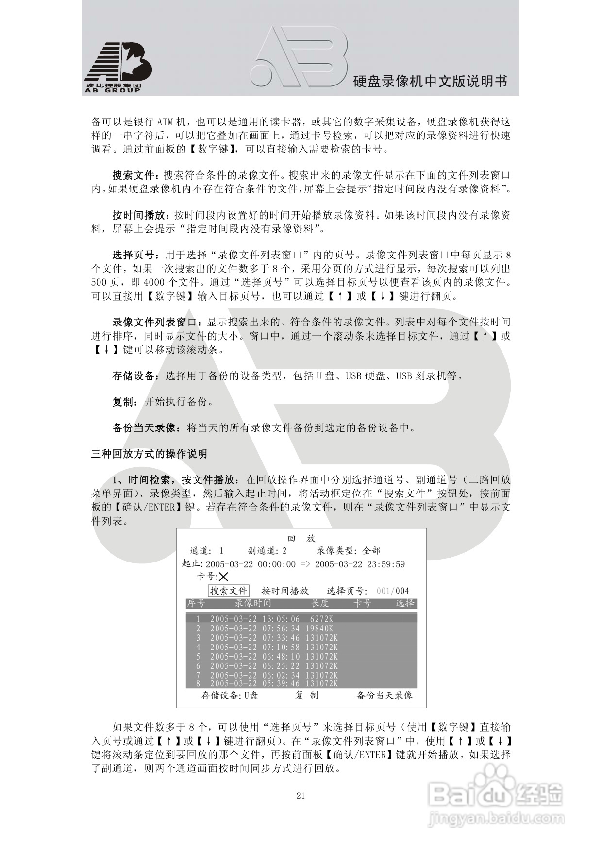AB8198硬盘录像机安装和操作说明书:[2]