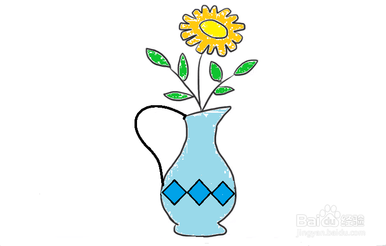 花瓶与花的简单画法