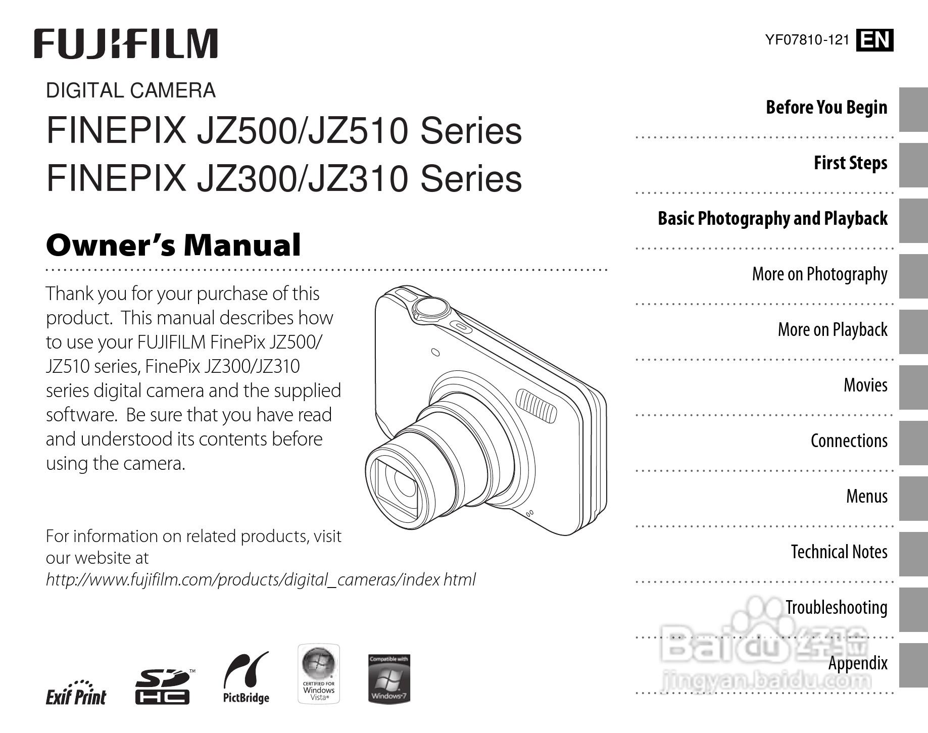 富士FinePix ZJ310 series数码相机使用说明书:[1]