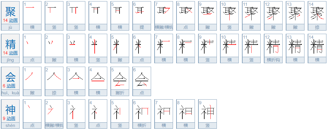 聚精会神怎么写呢