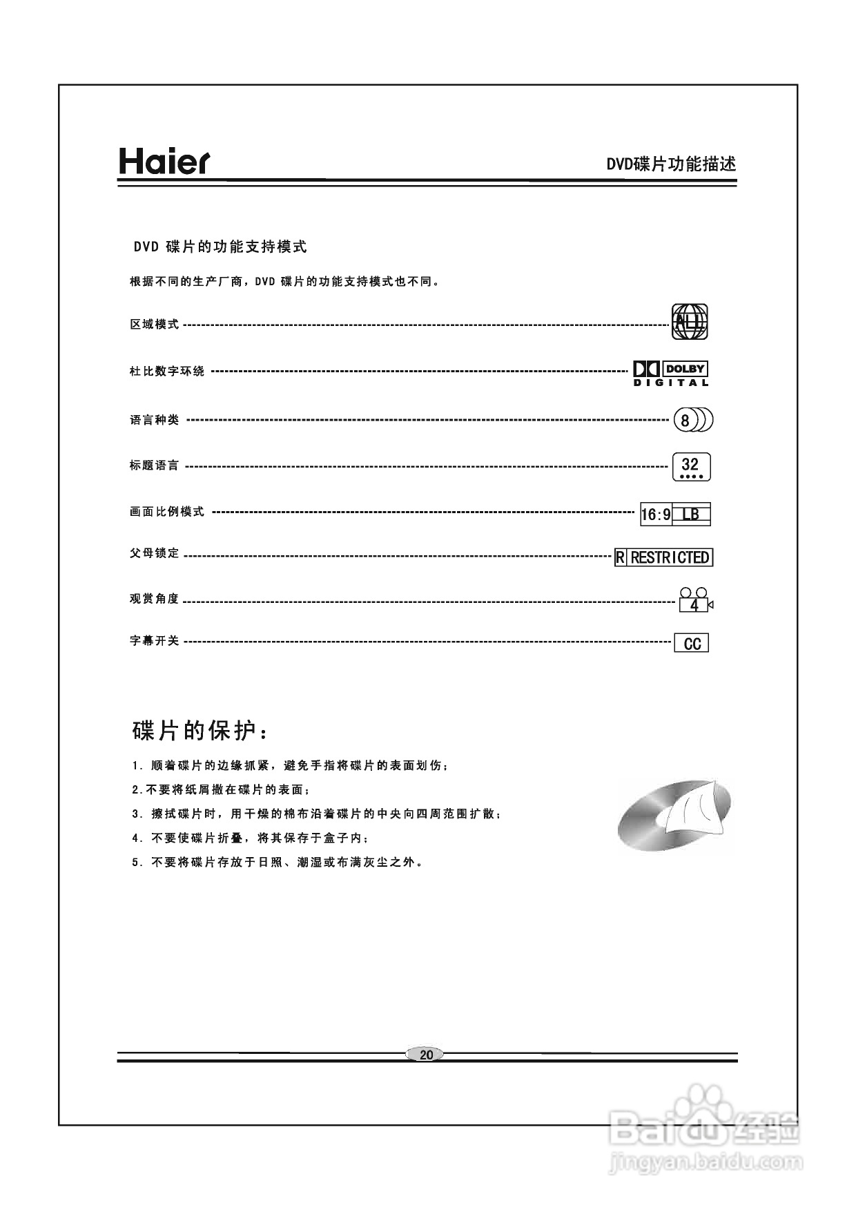 海尔DVD-H2290影碟机使用说明书:[2]