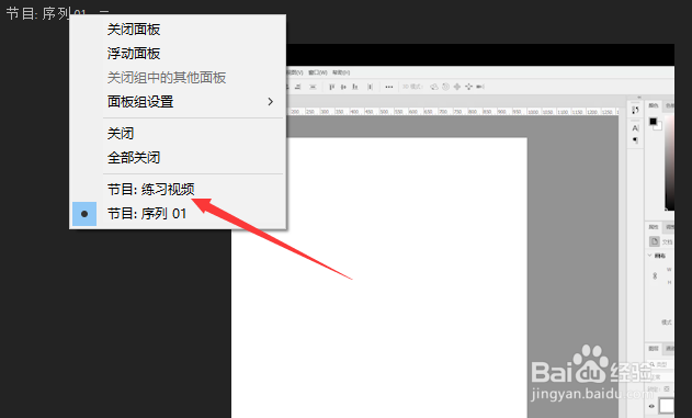 PR如何在节目监视器中切换序列