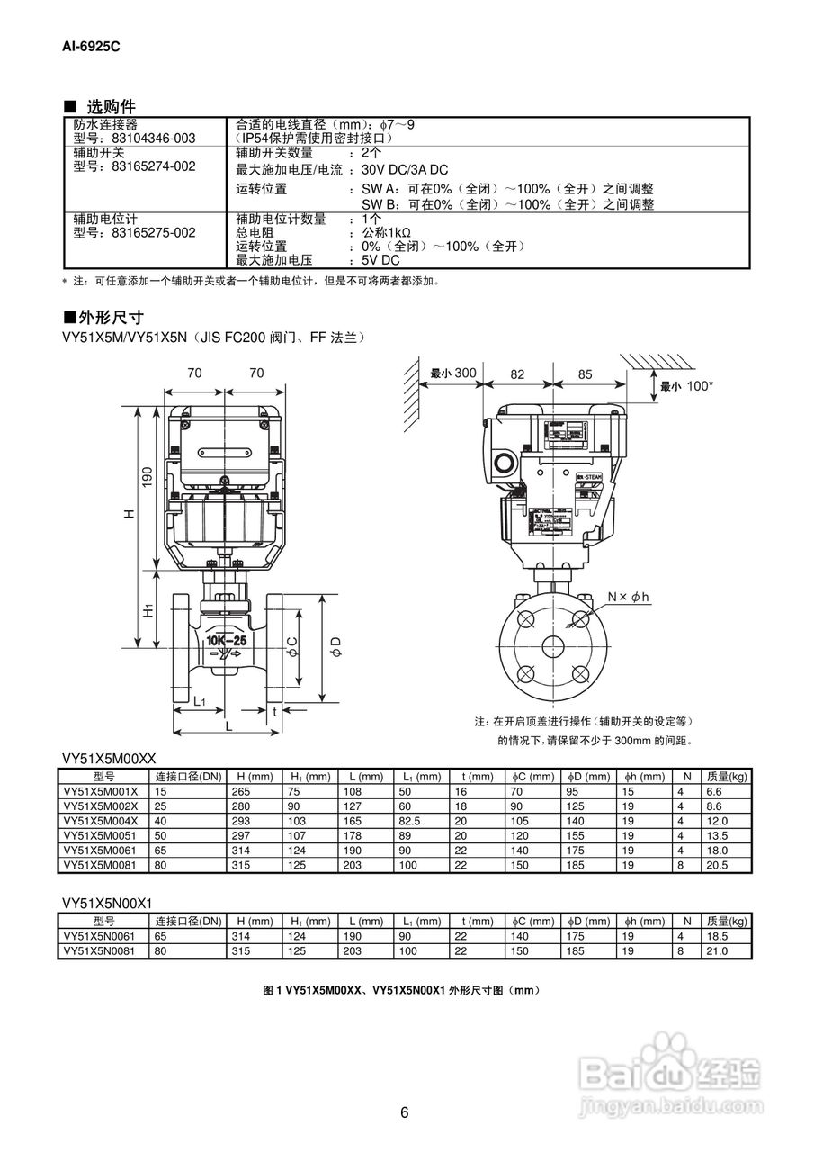 azbil AI-6925C电动二通阀使用说明书:[1]