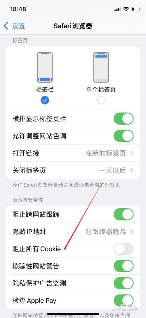 苹果手机阻止cookie用不用关