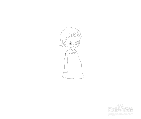 人物简笔画女孩 动漫