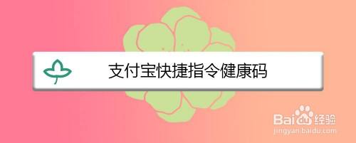 支付宝快捷指令健康码