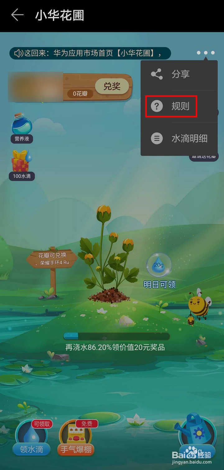 华为应用市场小华花圃怎么查看游戏规则